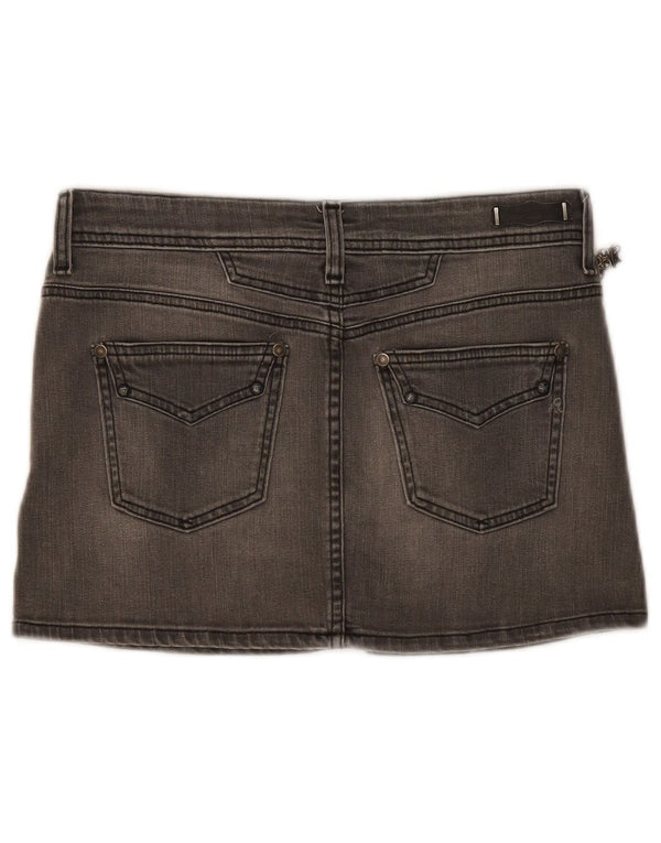 Replay Womens Mini Denim Skirt W28 Medium Grey Cotton