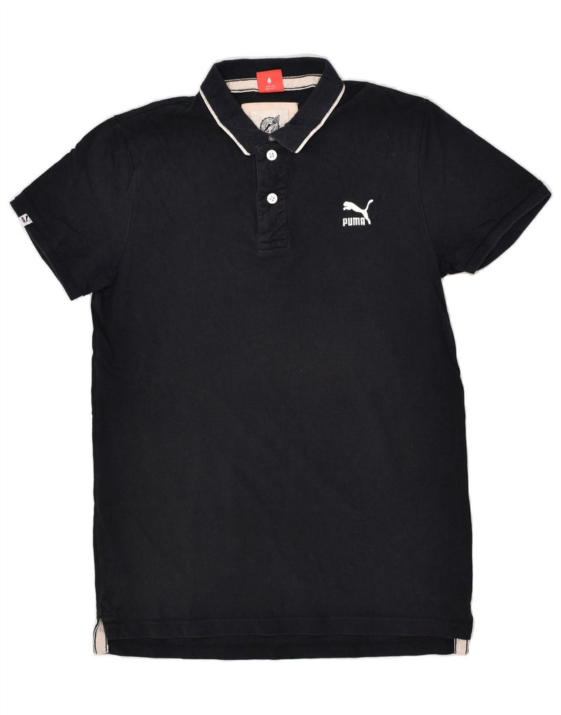 PUMA Mens Polo Shirt Large Black | Vintage Puma | Thrift | Second-Hand Puma | Used Clothing | Messina Hembry 