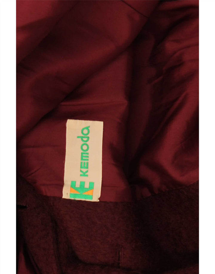 Vintage Womens Double Breasted Coat UK 12 Medium Burgundy
