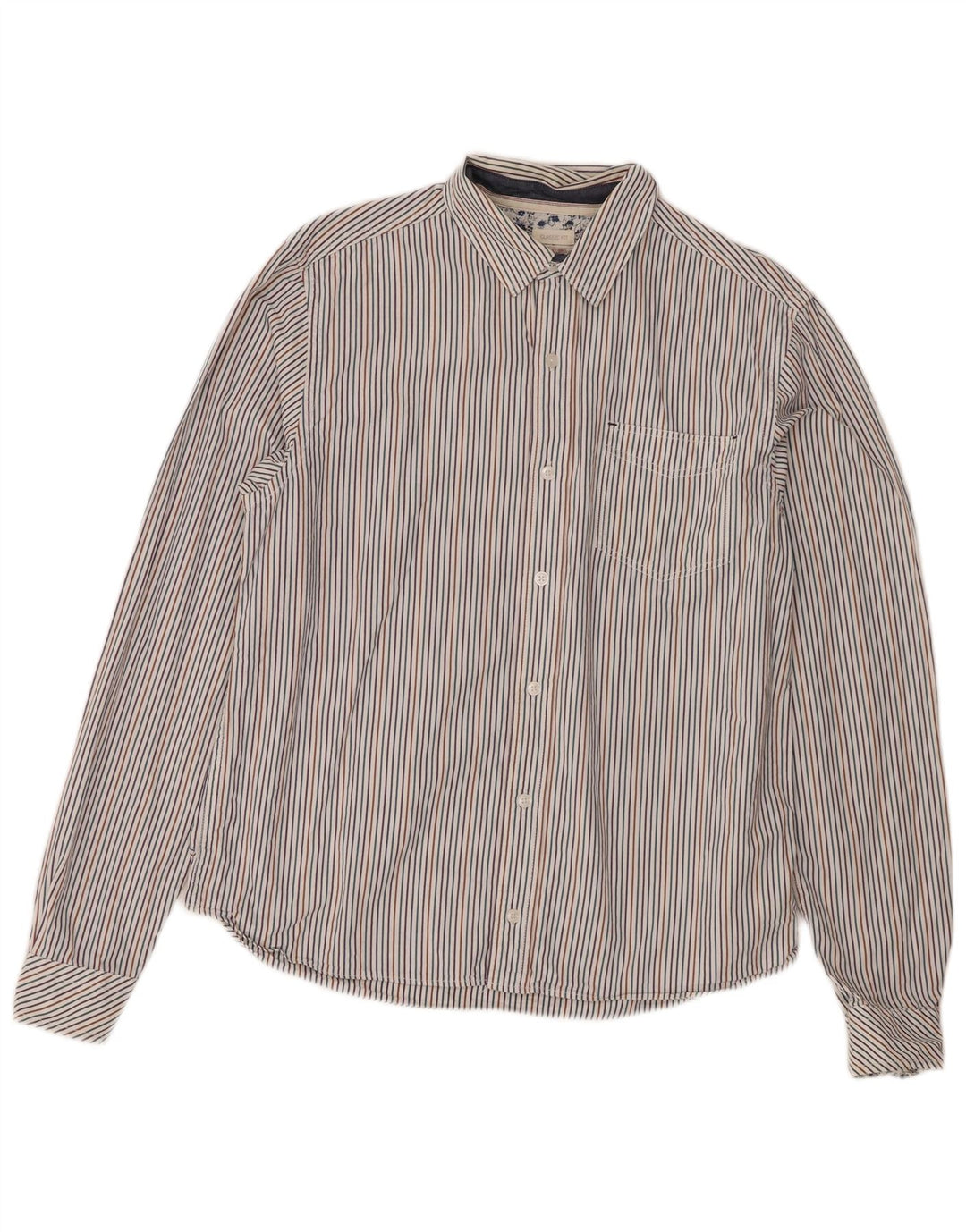 White Stuff Mens Classic Fit Shirt Small Multicoloured Pinstripe Cotton