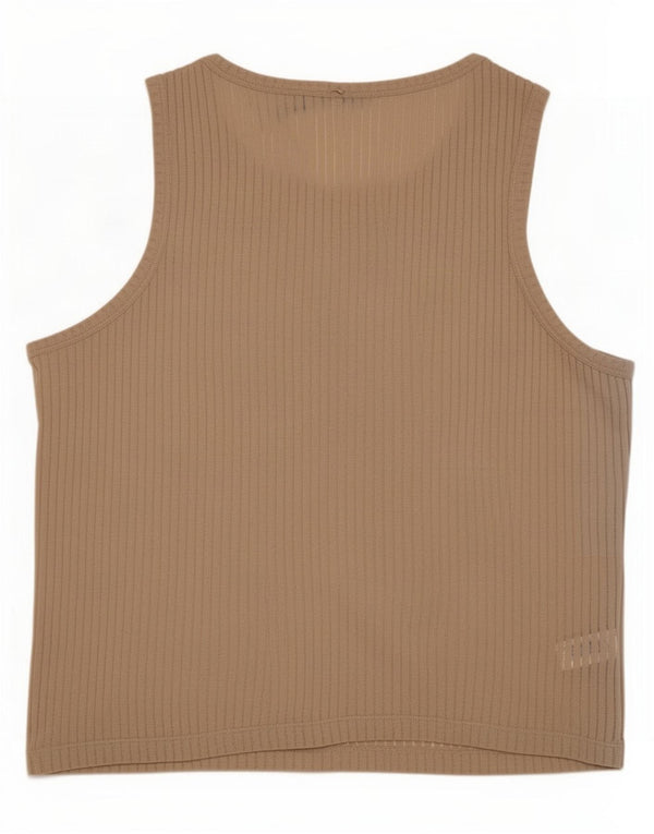 Zara Mens See Through Vest Top Large Beige Polyester
