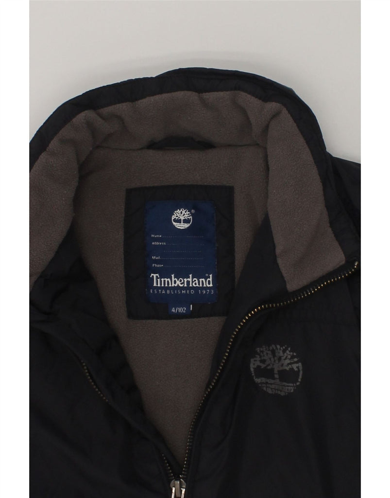 TIMBERLAND Boys Graphic Hooded Windbreaker Jacket 3-4 Years Navy Blue | Vintage Timberland | Thrift | Second-Hand Timberland | Used Clothing | Messina Hembry 