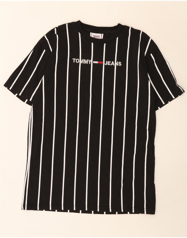 Tommy Hilfiger Mens Denizen Graphic T-Shirt Top Small Black Striped Cotton