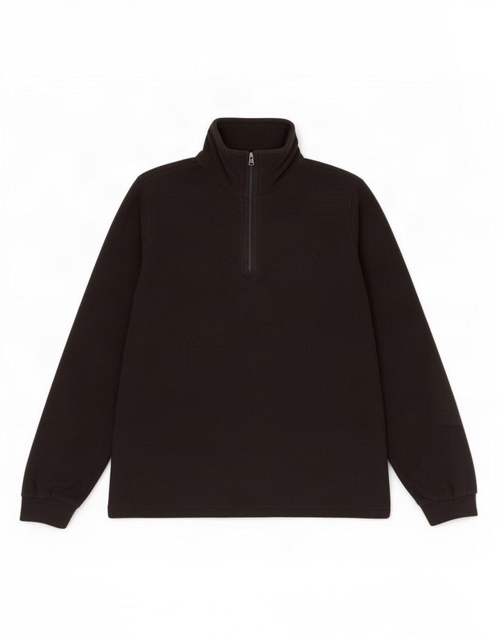 Brugi Womens Zip Neck Fleece Jumper UK 14 Medium Black Polyester