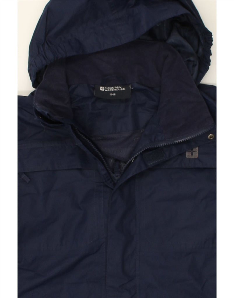 MOUNTAIN WAREHOUSE Boys Hooded Windbreaker Jacket 15-16 Years Navy Blue | Vintage Mountain Warehouse | Thrift | Second-Hand Mountain Warehouse | Used Clothing | Messina Hembry 