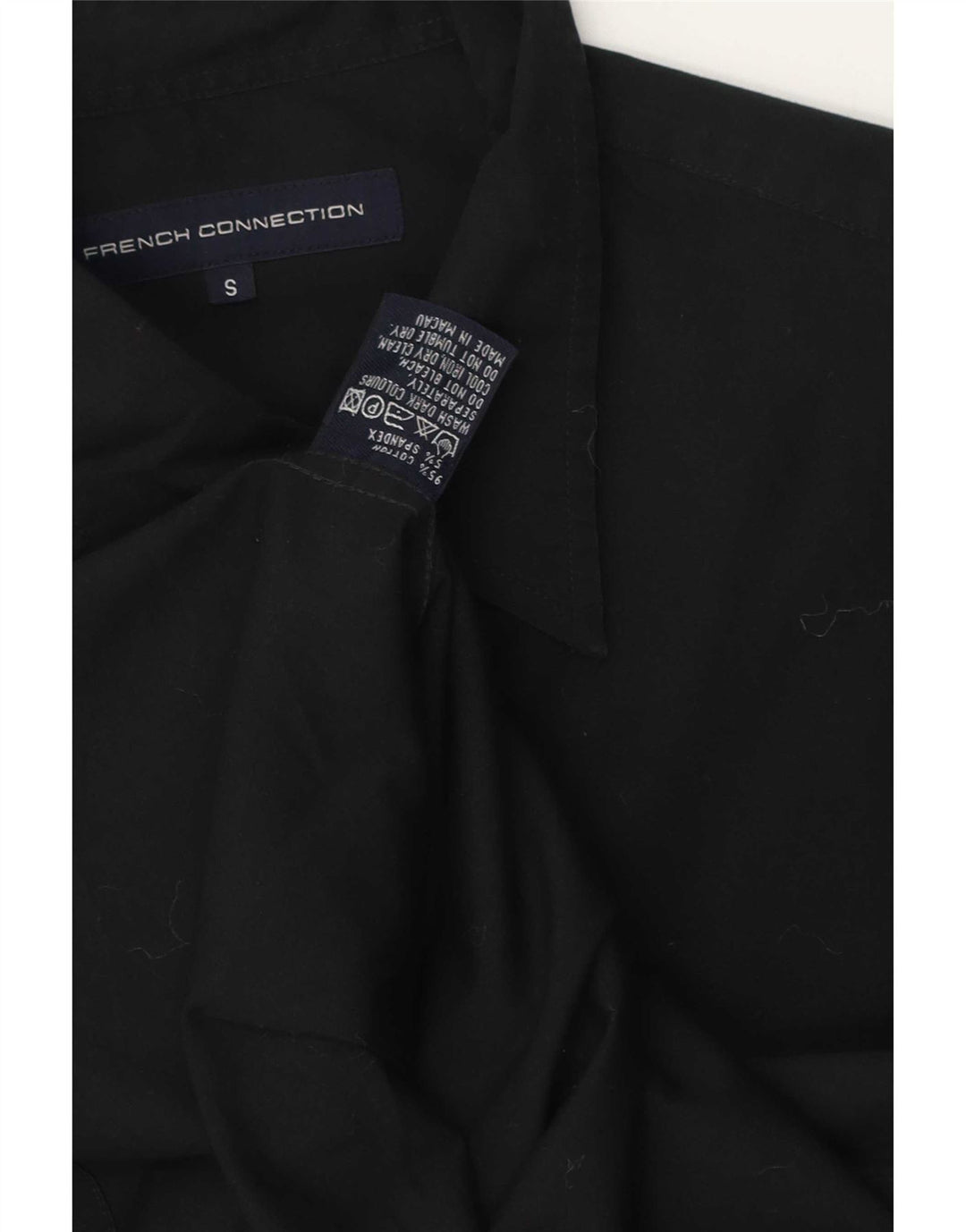 French Connection Mens Shirt Small Black Cotton