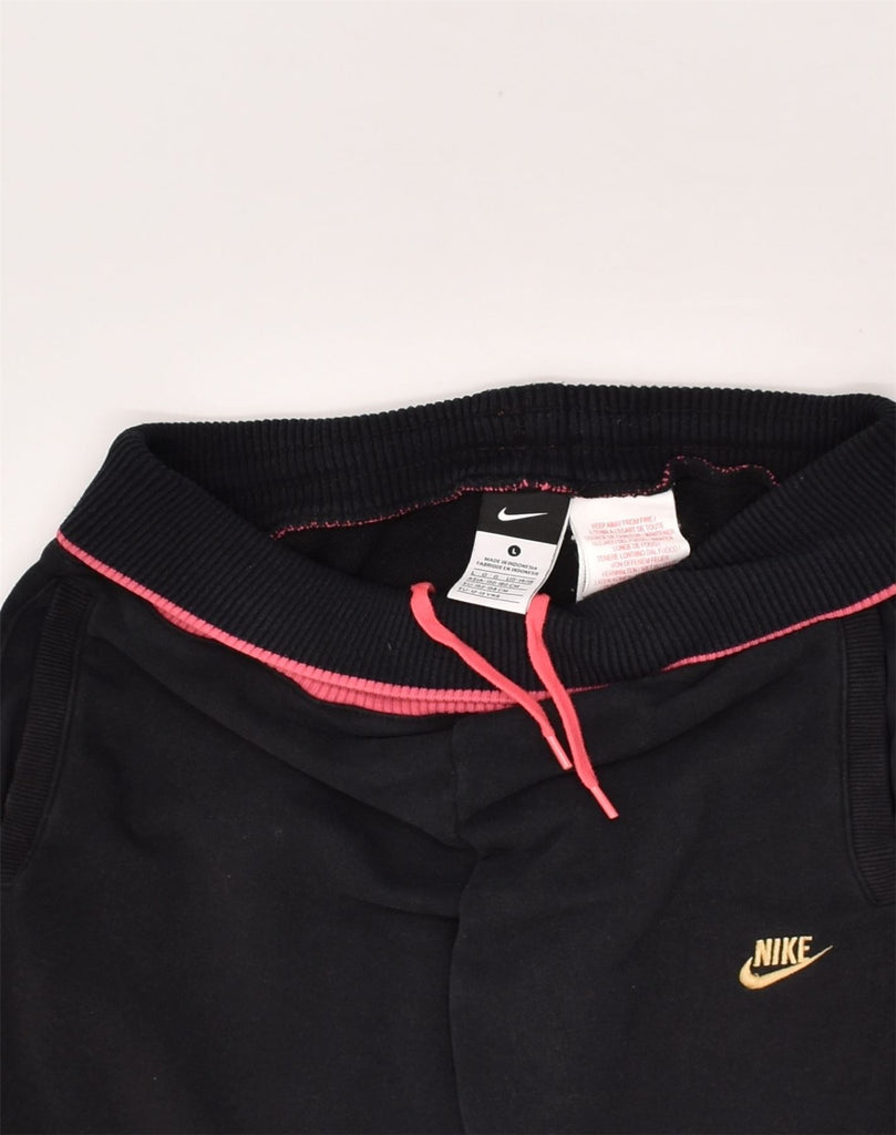 NIKE Girls Capri Tracksuit Trousers Joggers 12-13 Years Large Black Cotton | Vintage Nike | Thrift | Second-Hand Nike | Used Clothing | Messina Hembry 