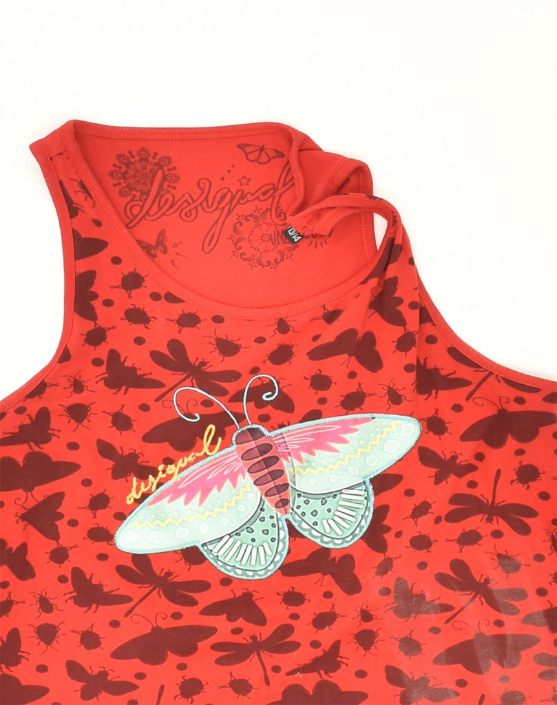 DESIGUAL Girls Sleeveless T-Shirt Dress 13-14 Years Red Animal Print | Vintage Desigual | Thrift | Second-Hand Desigual | Used Clothing | Messina Hembry 