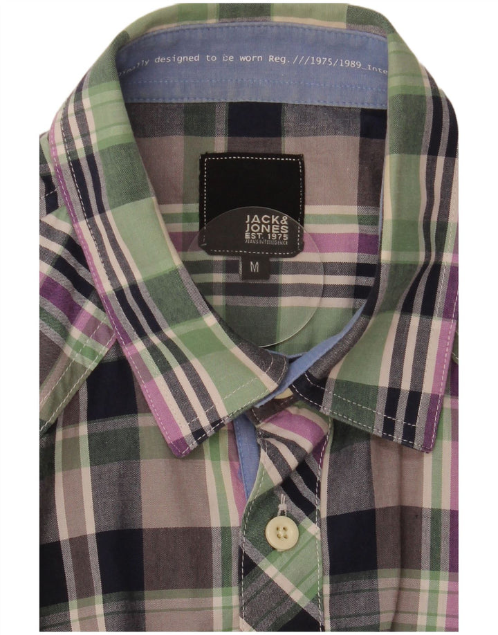 JACK & JONES Mens Short Sleeve Shirt Medium Multicoloured Check