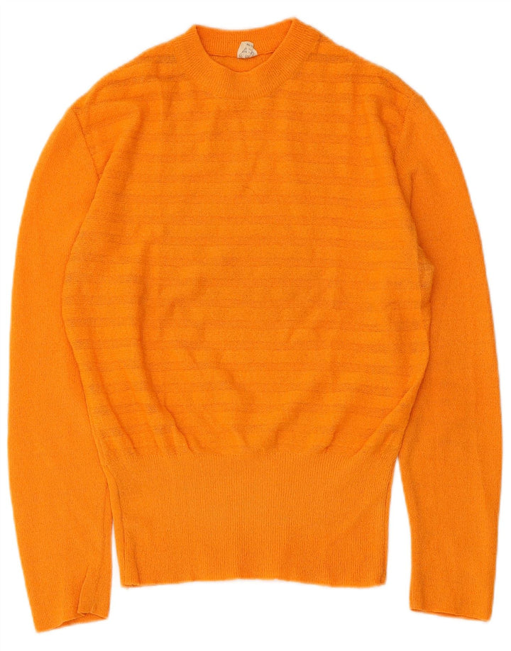 Vintage Womens Crew Neck Jumper Sweater IT 46 Large Orange Striped