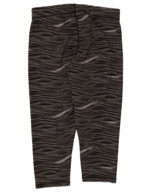 Puma Womens Capri Leggings UK 14 Medium Black Striped Polyester