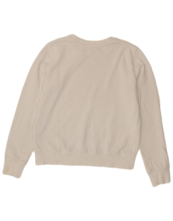 Calvin Klein Jeans Womens Graphic Crop Sweatshirt Jumper UK 10 Small White