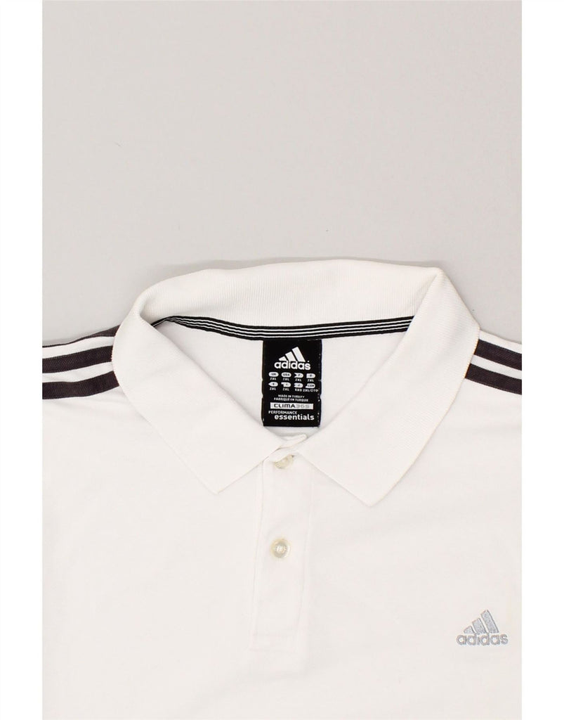 ADIDAS Mens Clima 365 Polo Shirt 2XL White Cotton Vintage Adidas and Second-Hand Adidas from Messina Hembry 