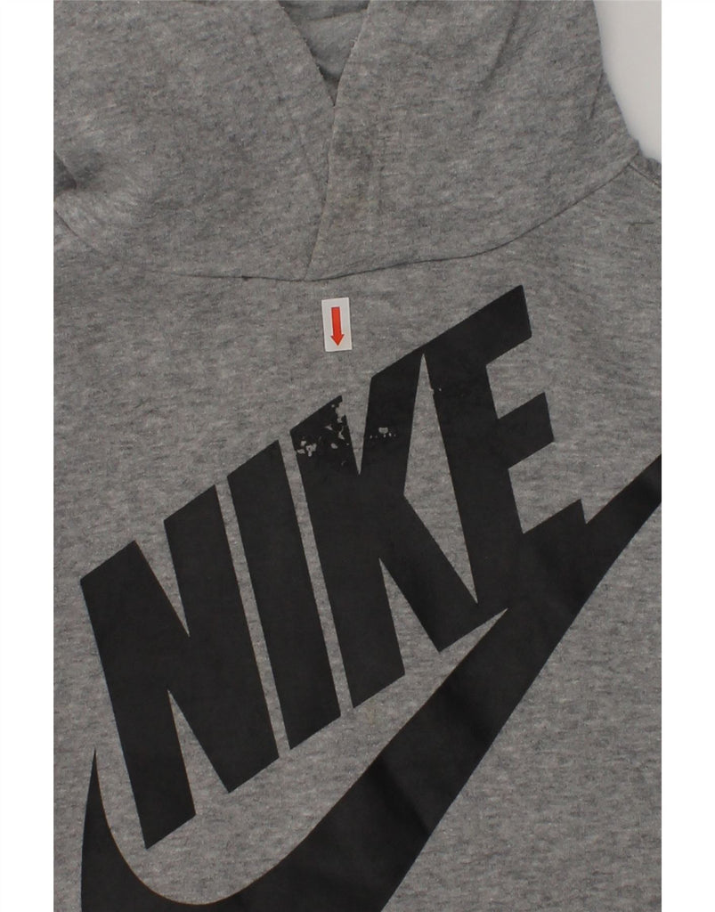 NIKE Boys Graphic Hoodie Jumper 5-6 Years Medium  Grey Cotton | Vintage Nike | Thrift | Second-Hand Nike | Used Clothing | Messina Hembry 