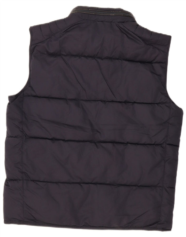 Zara Mens Padded Gilet UK 42 XL Navy Blue Polyester