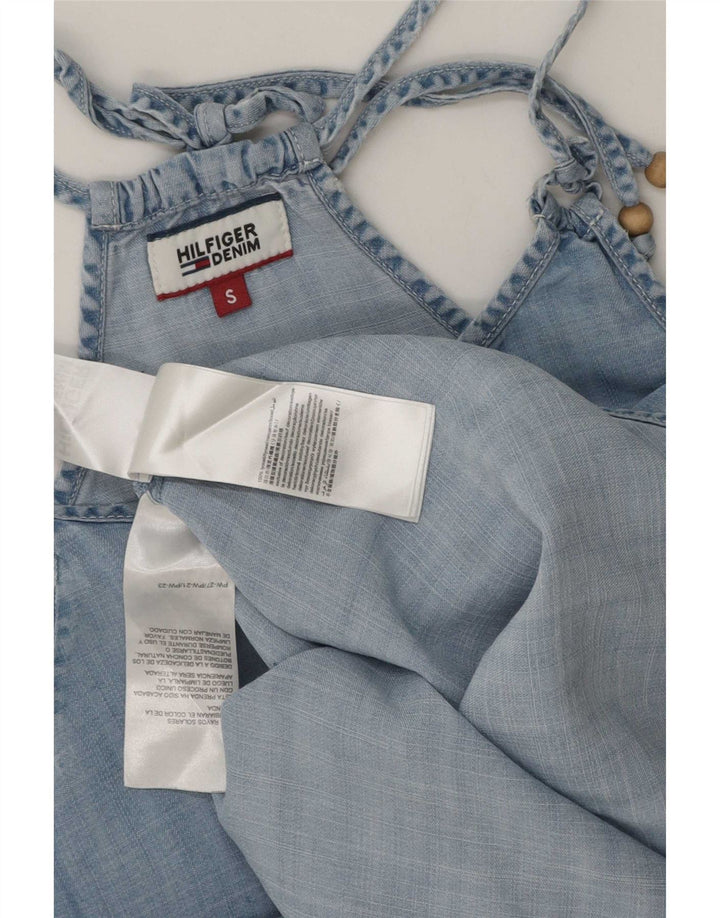 Tommy Hilfiger Womens Halter Top UK 10 Small Blue Lyocell