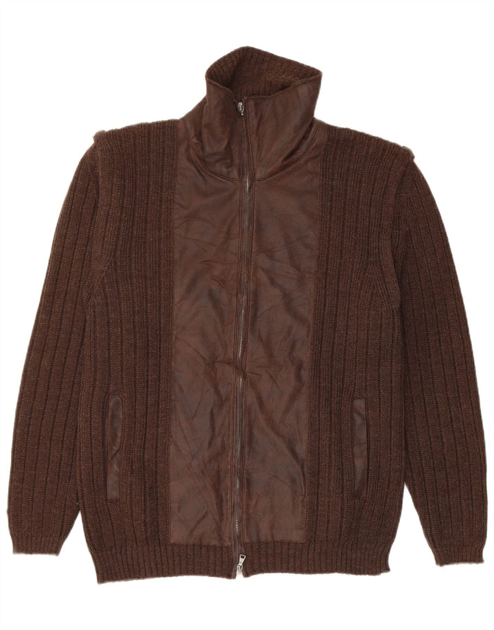 Ashwell Mens Cardigan Sweater IT 50 Medium Brown New Wool