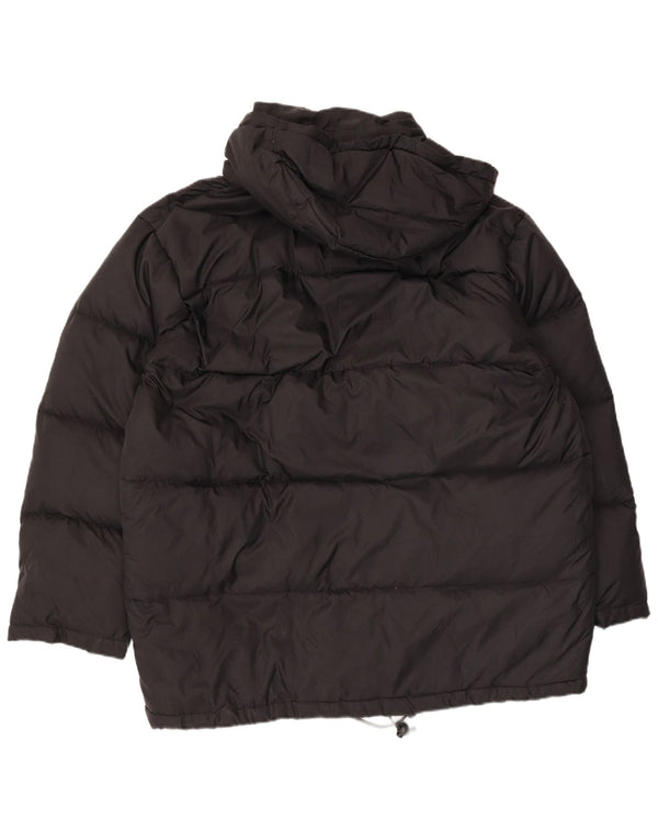 Champion Mens Hooded Padded Jacket UK 38 Medium Black Nylon