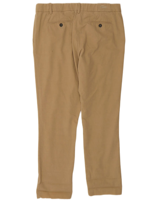 Lacoste Womens Straight Chino Trousers Size 40 Medium W30 L28 Beige Cotton