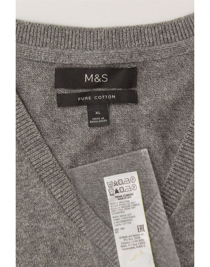 Marks & Spencer Mens Vest Tank Top XL Grey Cotton