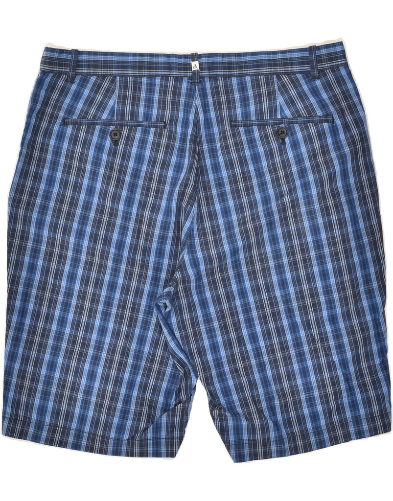 CALVIN KLEIN Mens Chino Shorts W32 Medium  Blue Check Cotton | Vintage Calvin Klein | Thrift | Second-Hand Calvin Klein | Used Clothing | Messina Hembry 