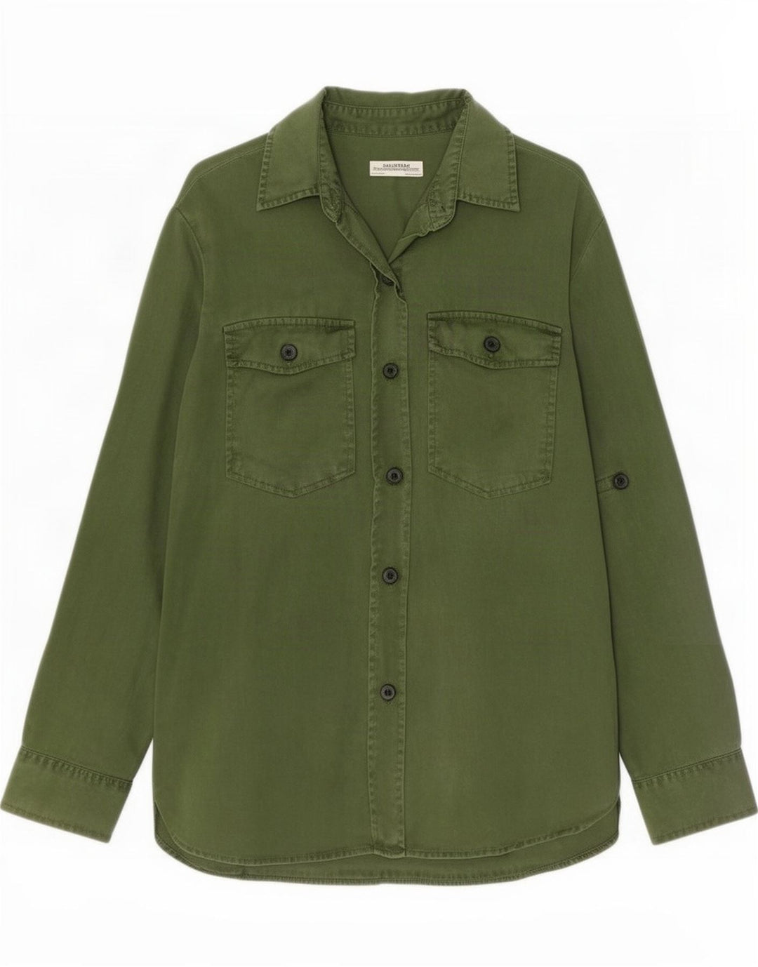 Zara Womens Denim Shirt UK 14 Medium Green Lyocell