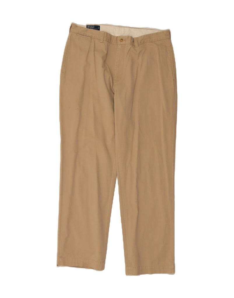 POLO RALPH LAUREN Mens Straight Chino Trousers W38 L34 Beige Cotton Vintage Polo Ralph Lauren and Second-Hand Polo Ralph Lauren from Messina Hembry 