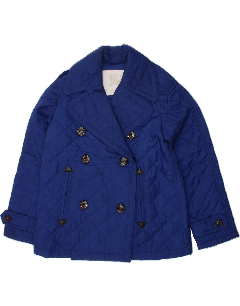 BURBERRY Girls Padded Pea Coat 6-7 Years Blue Polyester Vintage Burberry and Second-Hand Burberry from Messina Hembry 