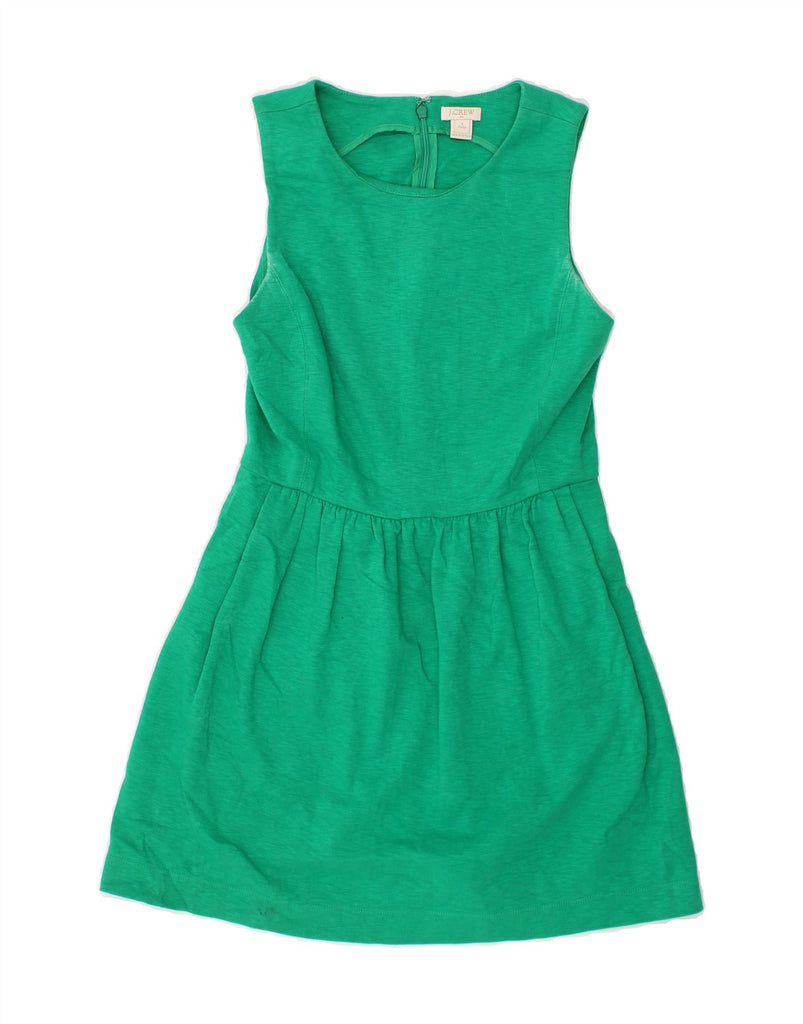 J. CREW Womens Sleeveless A-Line Dress UK 8 Small Green Cotton | Vintage J. Crew | Thrift | Second-Hand J. Crew | Used Clothing | Messina Hembry 