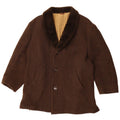 Vintage Mens 3/4 Sleeve Overcoat UK 40 Large Brown Herringbone