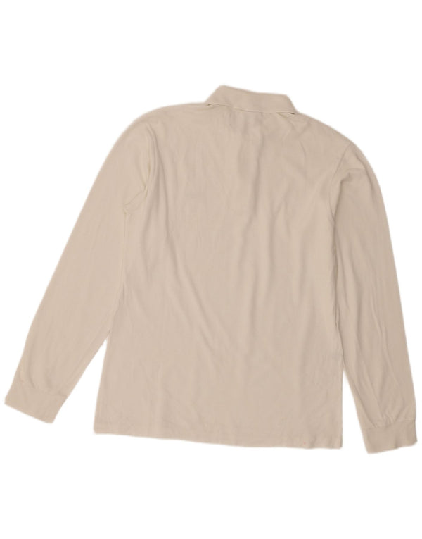 Lacoste Mens Long Sleeve Polo Shirt Size 3 Small White Cotton