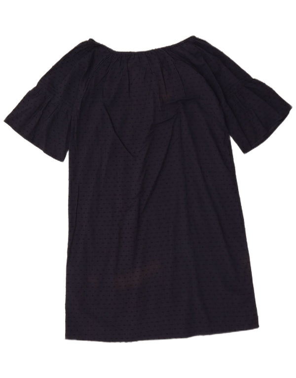 Crew Clothing Womens Shift Dress UK 12 Medium Navy Blue Spotted