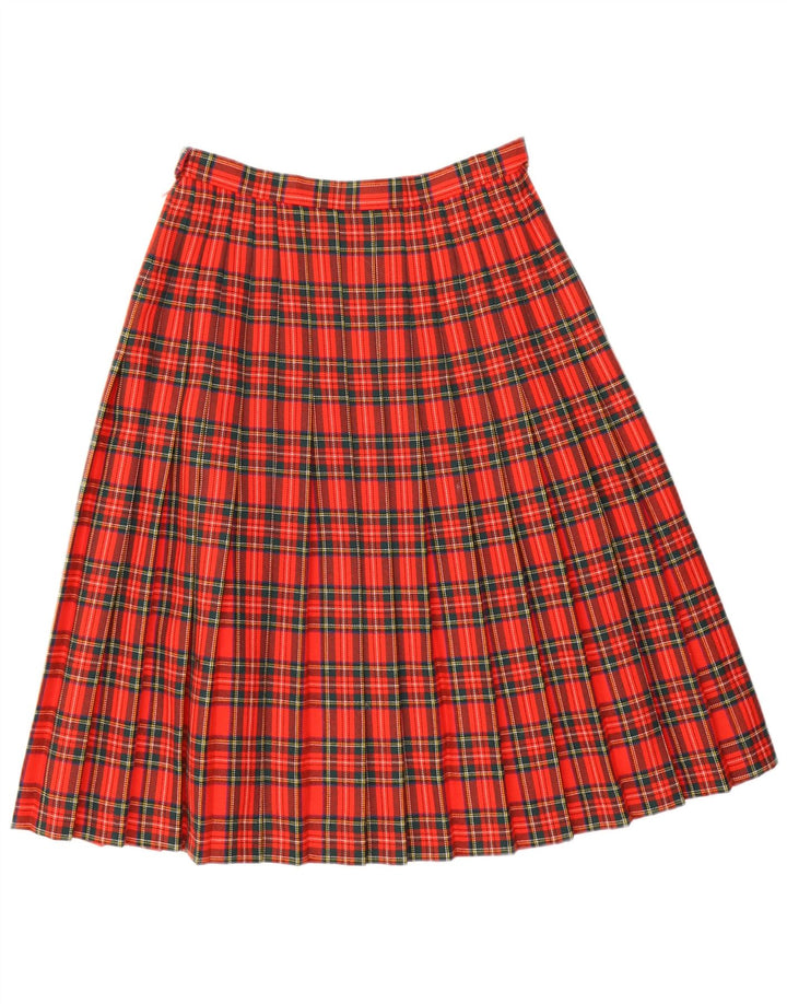 Vintage Womens Pleated Skirt W28 Medium  Red Check