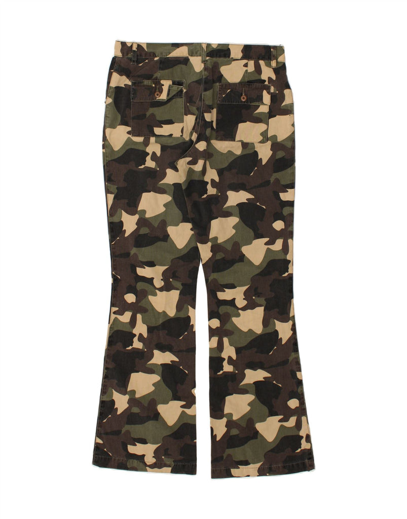 VINTAGE Womens Bootcut Trousers UK 16 Large W34 L33 Khaki Camouflage | Vintage Vintage | Thrift | Second-Hand Vintage | Used Clothing | Messina Hembry 