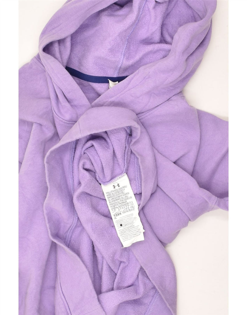 UNDER ARMOUR Girls Graphic Hoodie Jumper 13-14 Years XL Purple Cotton | Vintage Under Armour | Thrift | Second-Hand Under Armour | Used Clothing | Messina Hembry 