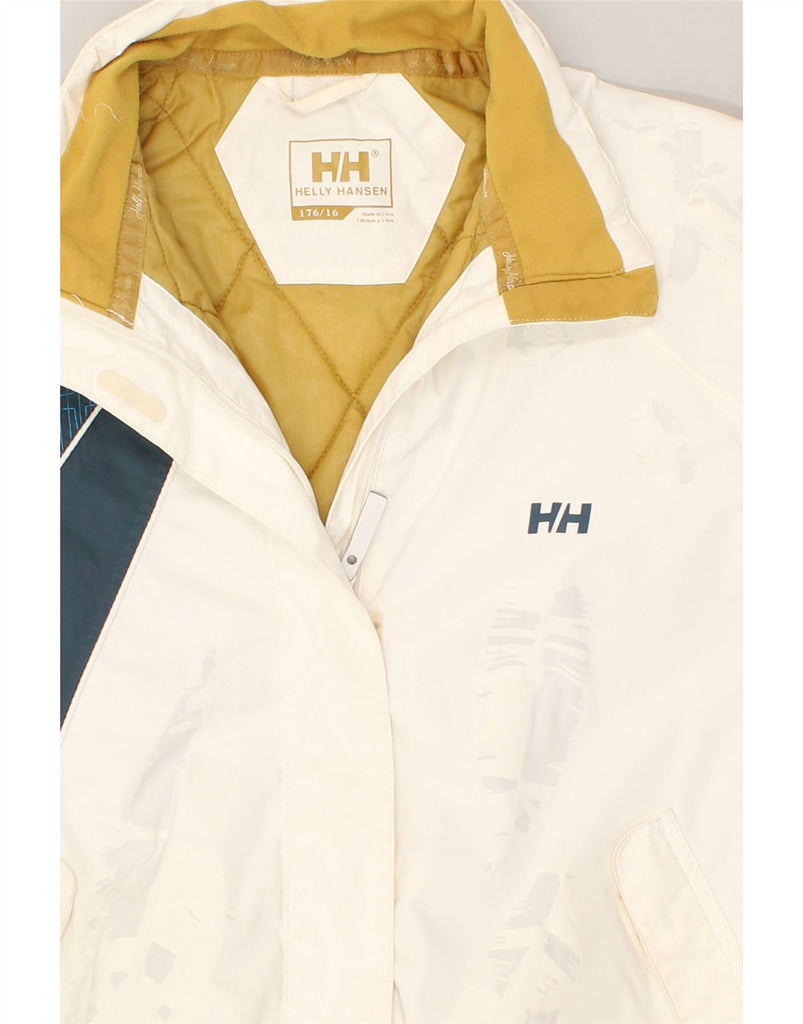 HELLY HANSEN Girls Rain Jacket 15-16 Years White Polyamide | Vintage Helly Hansen | Thrift | Second-Hand Helly Hansen | Used Clothing | Messina Hembry 