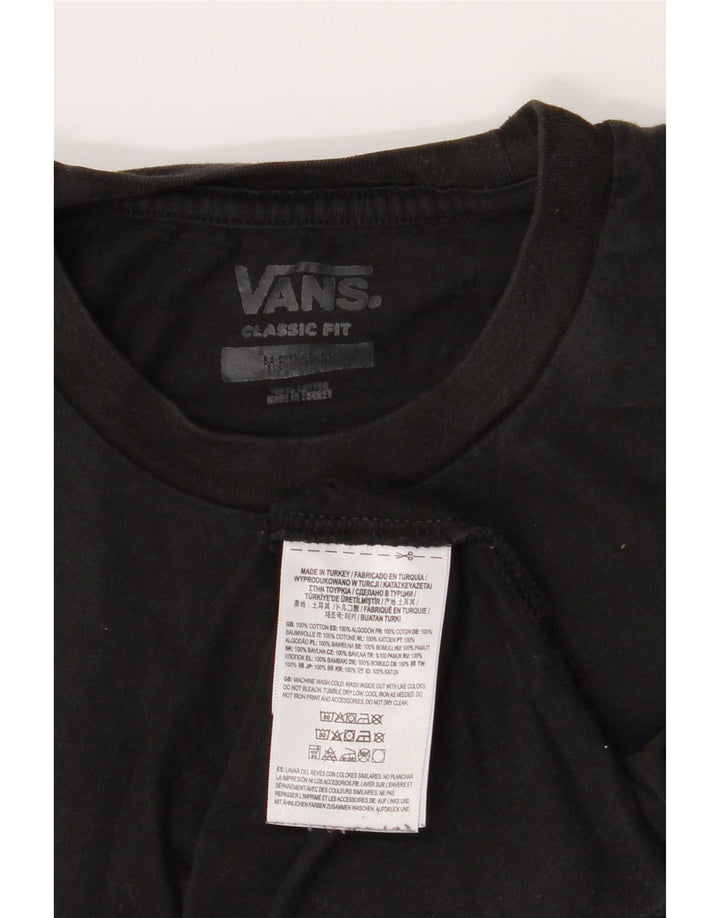 Vans Mens Classic Fit Graphic T-Shirt Top Medium Black Cotton