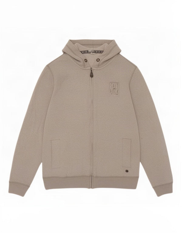 Saltrock Womens Zip Hoodie Sweater UK 14 Large Grey Cotton