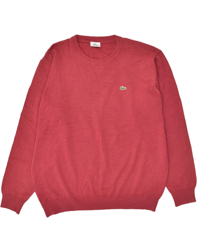LACOSTE Mens Crew Neck Jumper Sweater Size 6 XL Red Wool | Vintage Lacoste | Thrift | Second-Hand Lacoste | Used Clothing | Messina Hembry 