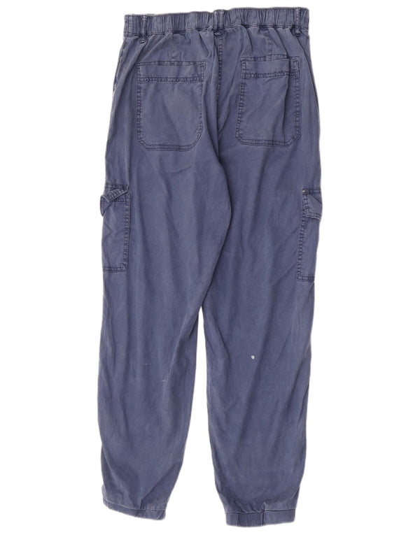 Marks & Spencer Womens Joggers Cargo Trousers UK 10 Small W26 L28 Navy Blue
