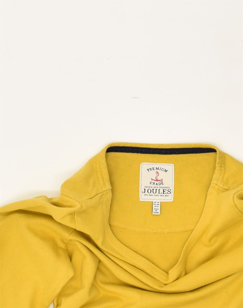 JOULES Womens Top Long Sleeve UK 10 Small Yellow Cotton | Vintage Joules | Thrift | Second-Hand Joules | Used Clothing | Messina Hembry 