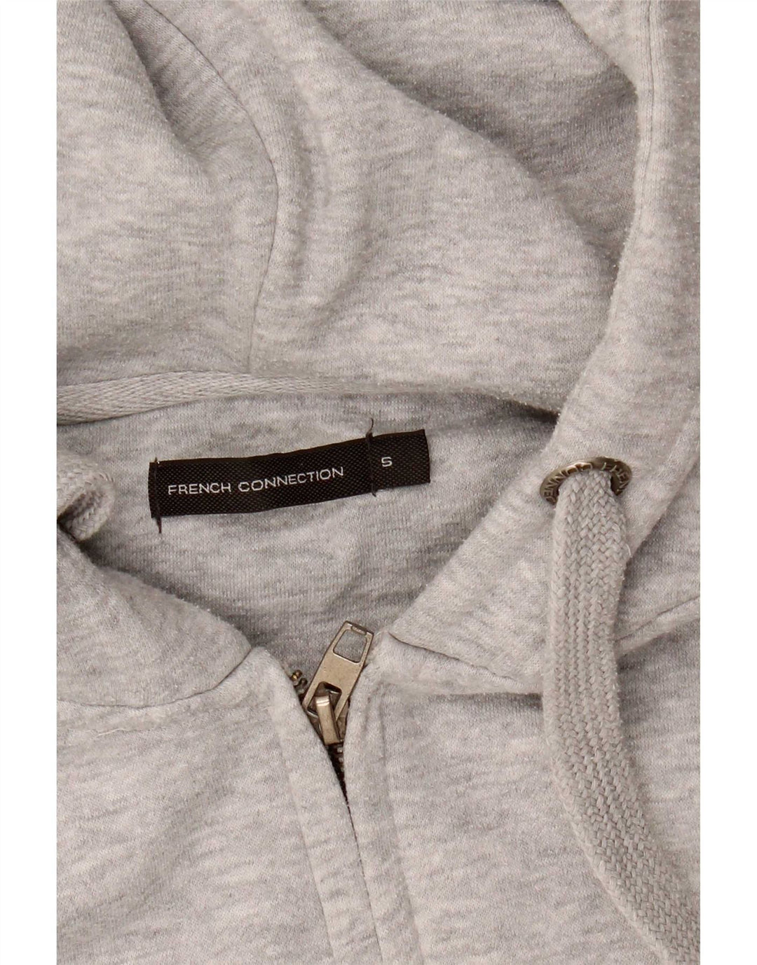 French Connection Mens Zip Hoodie Sweater Small Grey Flecked