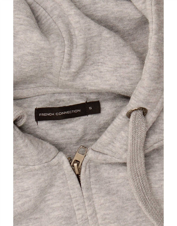 French Connection Mens Zip Hoodie Sweater Small Grey Flecked