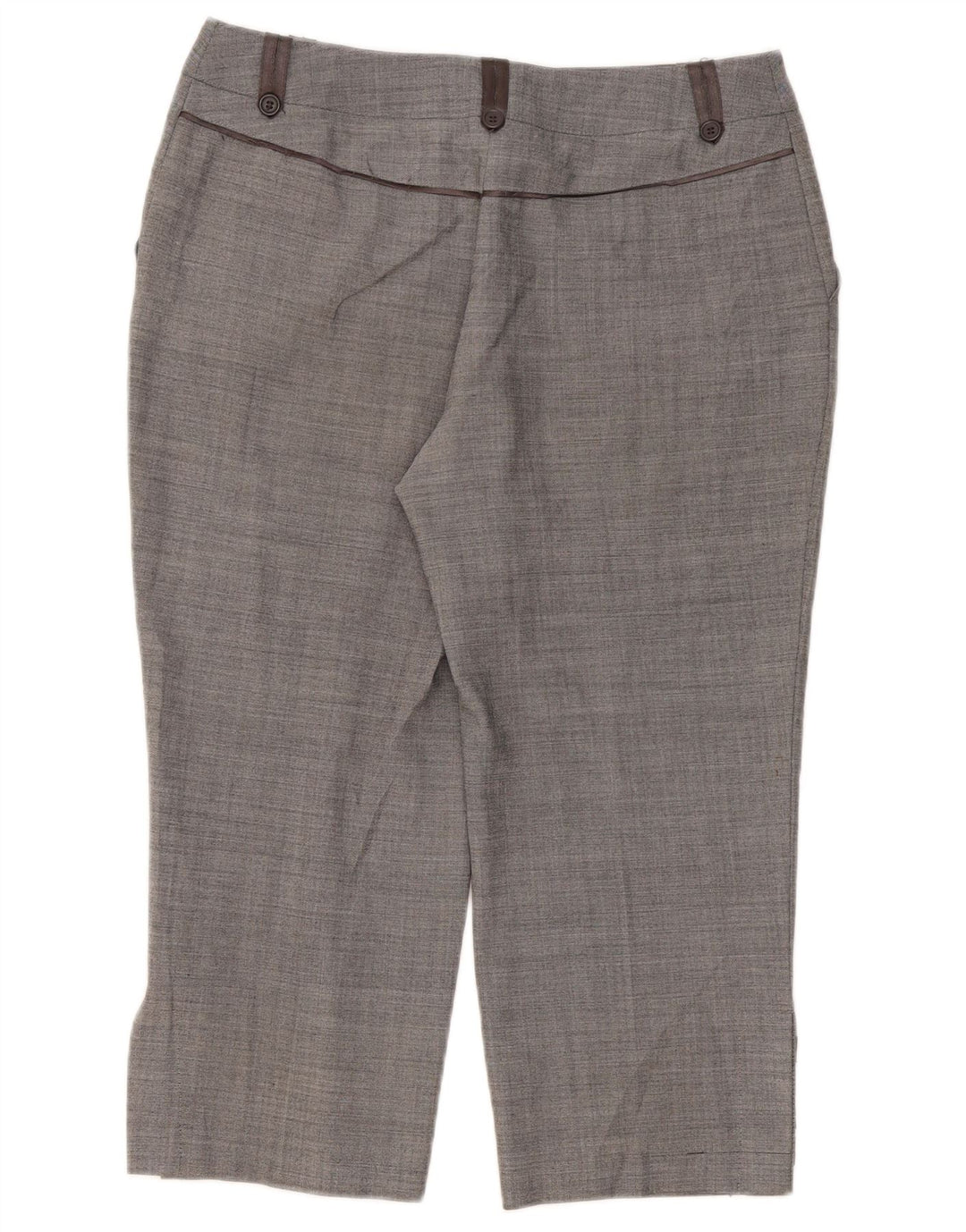 Marks & Spencer Womens Capri Trousers UK 12 Medium W32 L22 Grey Polyester