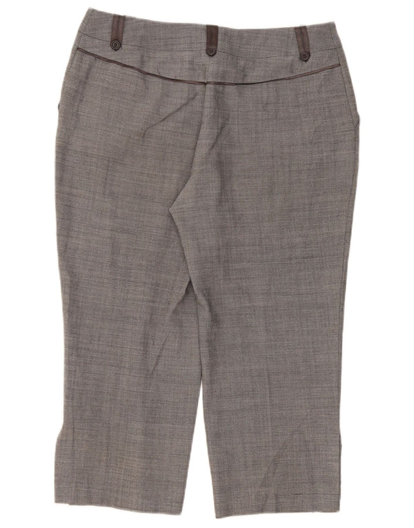Marks & Spencer Womens Capri Trousers UK 12 Medium W32 L22 Grey Polyester