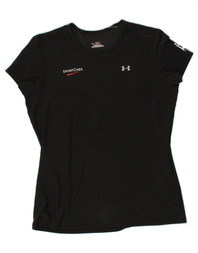 UNDER ARMOUR Womens Heat Gear T-Shirt Top UK 10 Small Black Polyester Vintage Under Armour and Second-Hand Under Armour from Messina Hembry 