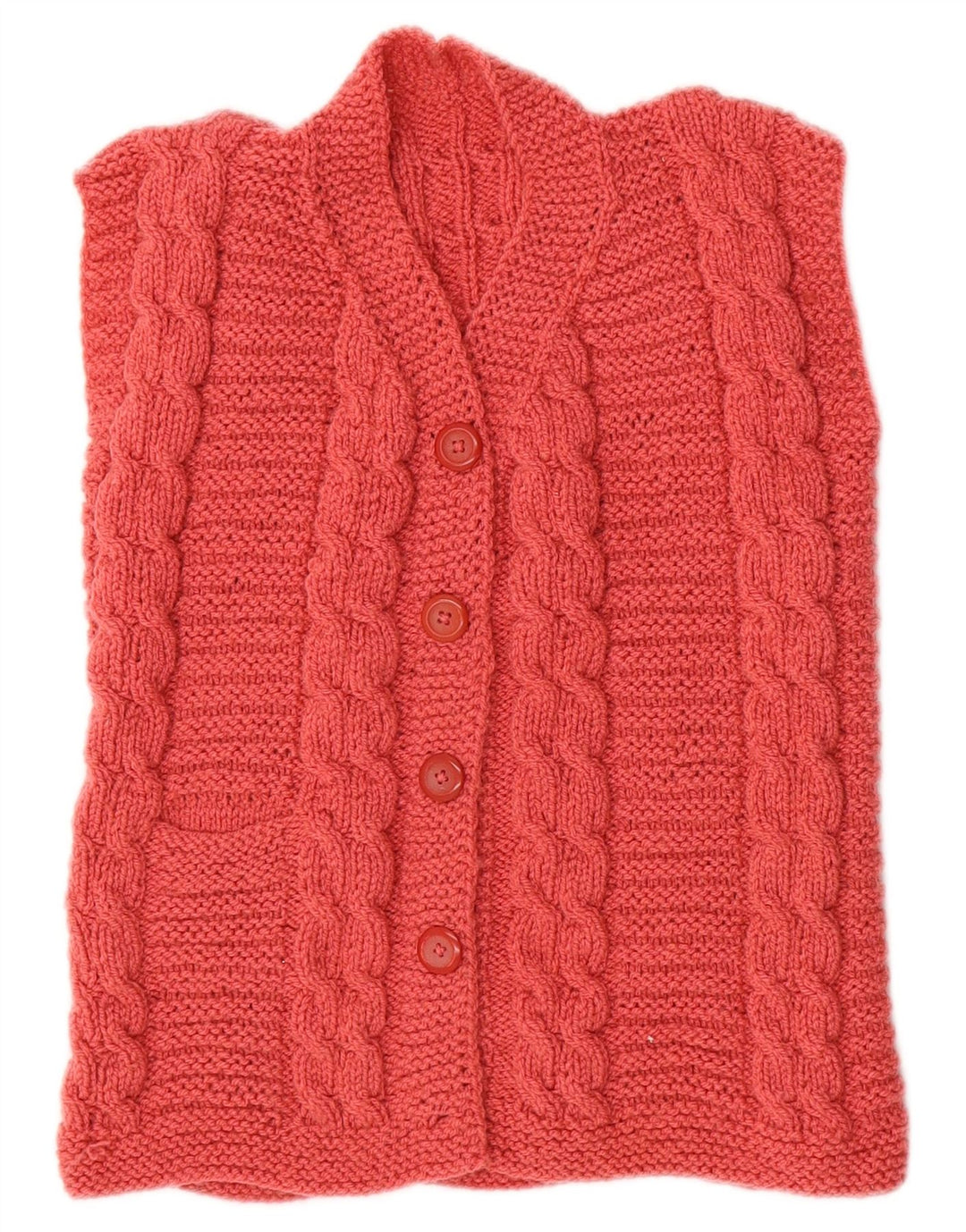 VINTAGE Womens Sleeveless Cardigan Sweater UK 8 Small Red