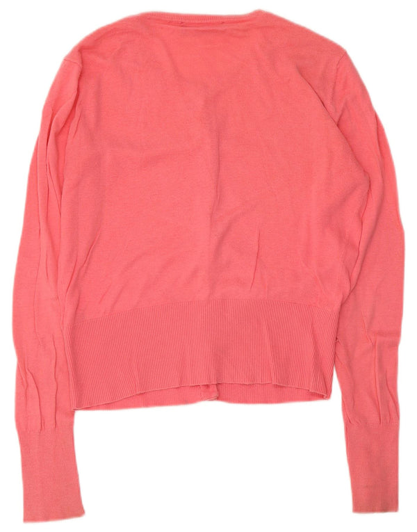 Oasis Womens Cardigan Sweater UK 10 Small Pink Cotton