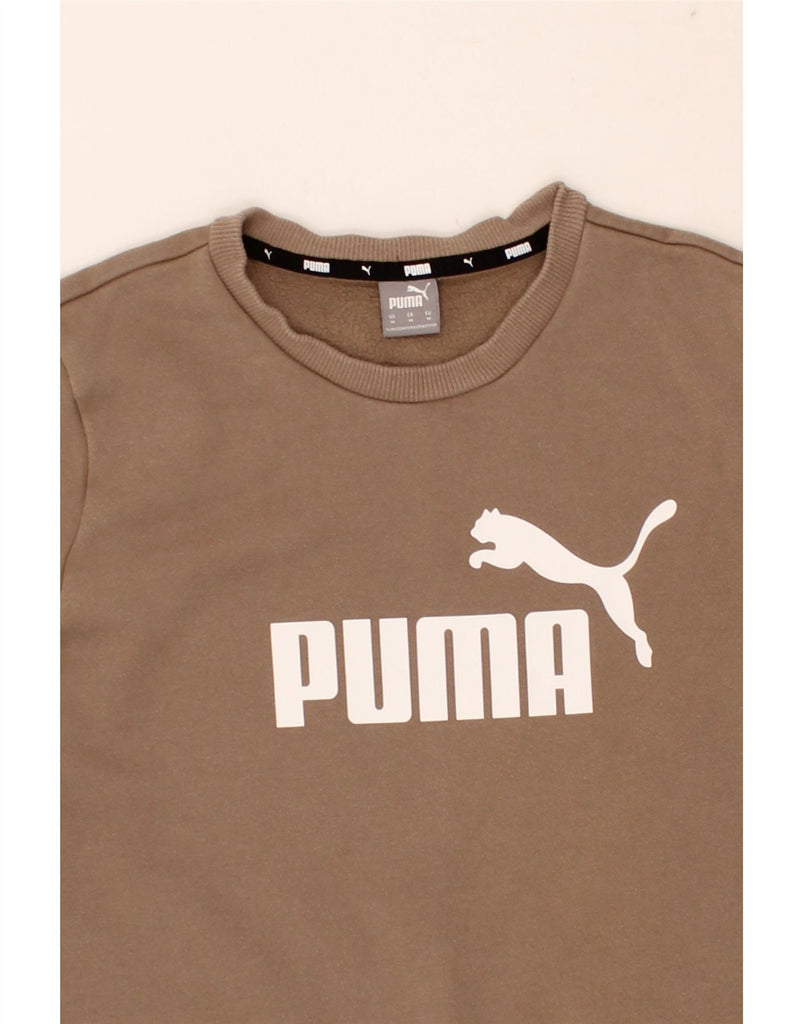 PUMA Womens Graphic Sweatshirt Jumper UK 14 Medium Brown Vintage Puma and Second-Hand Puma from Messina Hembry 