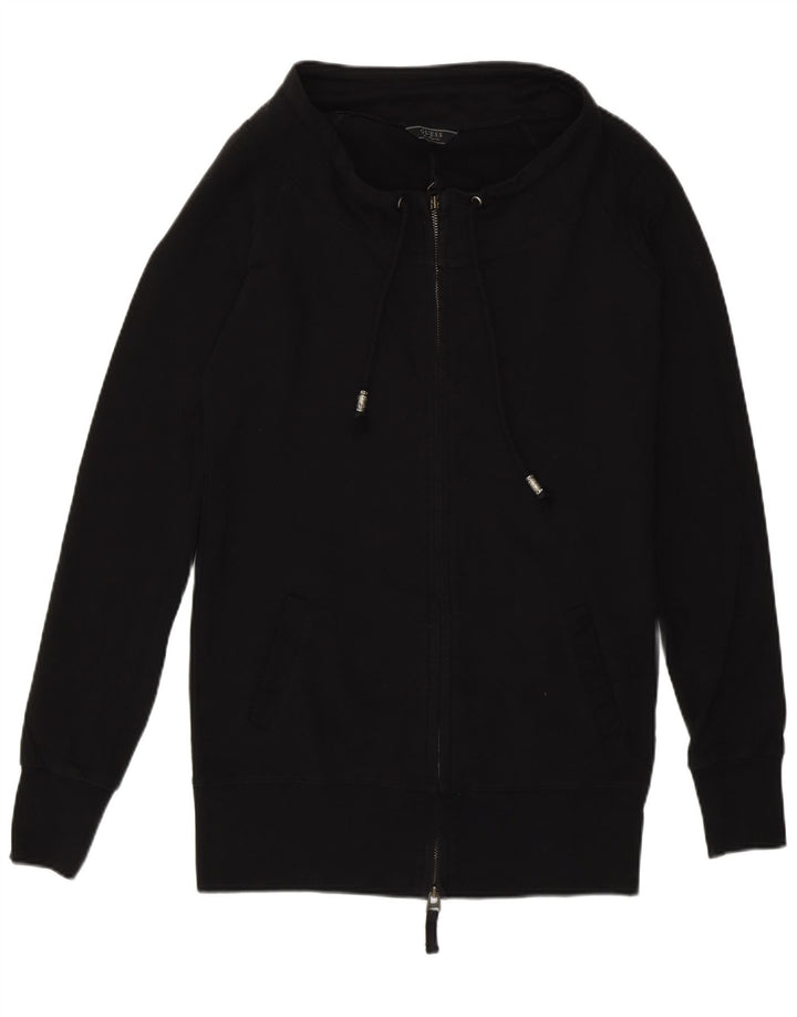 Guess Womens Graphic Tracksuit Top Jacket UK 14 Medium Black